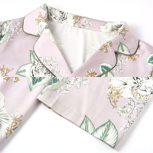 安莉芳薄款印花小翻领睡衣套装女士收腰长袖长裤家居服EL00360 商品图4