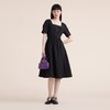 谜底2022夏季新款简洁通勤收腰显瘦大方领短袖连衣裙222ML0694 商品缩略图0