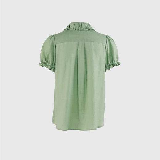 抽褶领泡泡袖上衣 商品图3