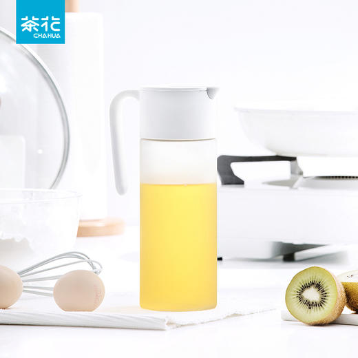 茶花自动开合玻璃油壶重力油瓶酱油瓶厨房油壶 商品图0