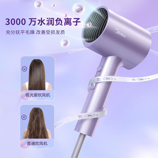    美的限定极光紫色电吹风机 负离子护发速干静音吹风筒 商品图4