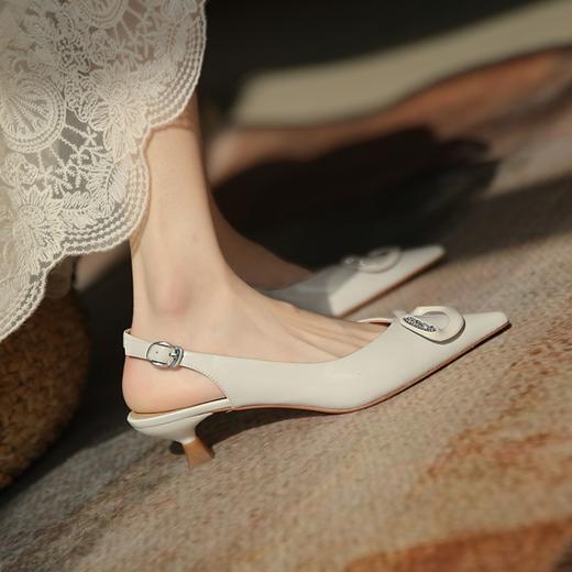 纯色复古风，尖头简约装饰镶钻后空凉鞋MQ-C30-07 商品图12