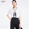 LILY2022夏新款女装经典复古洋气时髦法式简约白衬衫122240C4162 商品缩略图0