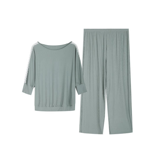 安莉芳E-BRA安蓓佳新品莫代尔中袖长裤睡衣套装女家居服KL00100 商品图2
