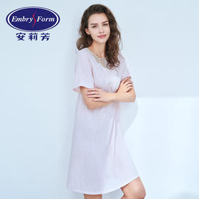 安莉芳纯色短袖宽松休闲家居睡衣睡裙EL00181