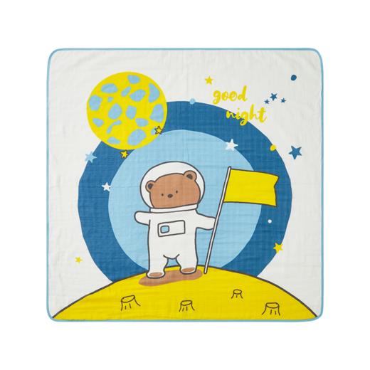 怡比纱布多功能毯（微笑彩虹/香喷喷的肉骨头/小小飞行员/小小宇航员）120*120cm（多款可选） 商品图1