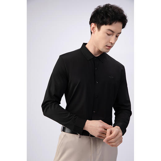 GOOD LUCK/德鲨超弹凉感丝滑舒适质感长袖针织衬衫BY22106 商品图3