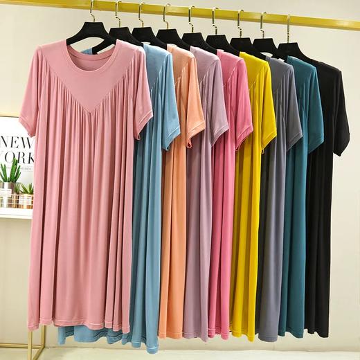 【限时折扣】夏季大码短袖莫代尔宽松睡裙 L/XL（非质量问题不退不换） 商品图3