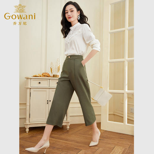 乔万尼阔腿裤夏女新款夏季薄款高腰直筒小个子EF2F403 商品图2