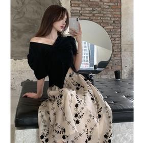 黛唯梵轻熟风女装套装港味夏款2022新款辣妹针织T恤印花半身裙子两件套