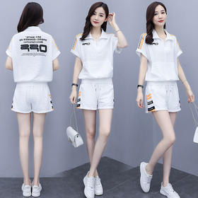 休闲套装女装2022新款韩版宽松大码时尚夏季短袖短裤运动两件套女