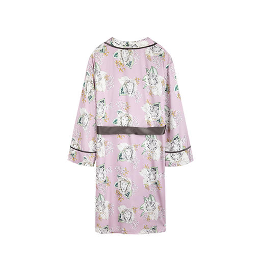 安莉芳新品薄款冰丝印花睡袍女可外穿和服式系带家居睡衣EL00361 商品图2