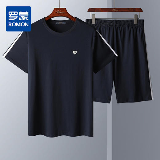 【上衣+裤子】罗蒙夏季新款男士套装绵柔透气运动休闲凉爽百搭两件套 商品图3