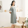 安莉芳E-BRA莫代尔圆领蕾丝边睡裙女士长款露肩家居裙KL00102 商品缩略图2