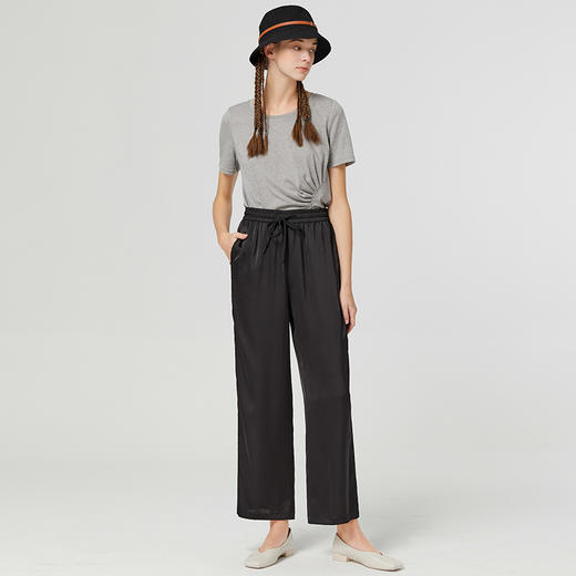 famecoco范可儿夏季薄款裤子女新款运动休闲裤收腰直筒宽松F223GA013 商品图2