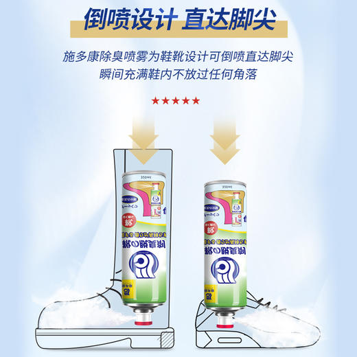 日本施多康银离子鞋子除臭喷雾380ml 鞋袜球鞋柜除味杀菌防臭剂脚臭神器 商品图5