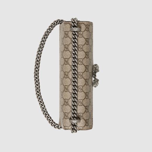 GUCCI 古驰 女士Dionysus系列GG小号虎头扣肩背包酒神包 乌木色单肩斜挎包 49962392TJN 商品图5