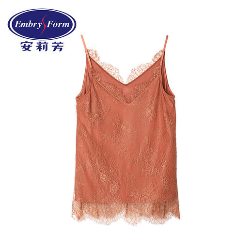 安莉芳性感深V蕾丝吊带睡衣女士舒适薄款冰丝家居上衣EL00220 商品图1
