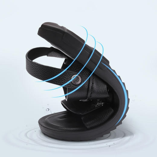 强人凉鞋男夏季新款沙滩鞋外穿防滑牛皮凉鞋两穿拖鞋休闲皮凉鞋男 商品图5