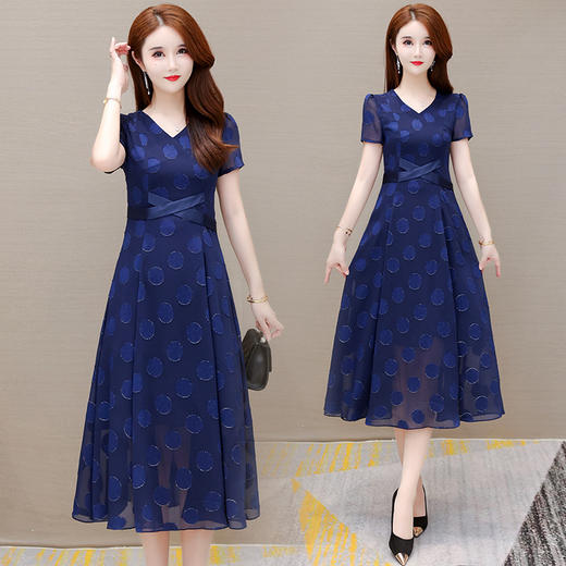 YWE LYA222时尚贵夫人碎花连衣裙气质优雅大码 商品图0