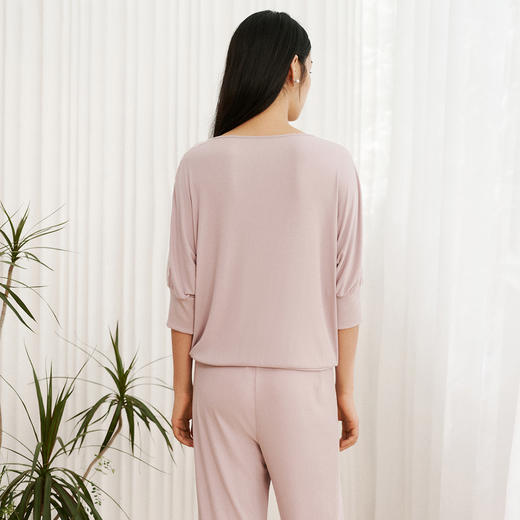 安莉芳E-BRA安蓓佳新品莫代尔中袖长裤睡衣套装女家居服KL00100 商品图1