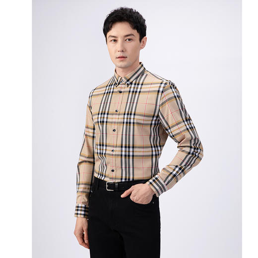 GOOD LUCK/德鲨经典流行色格纹精致舒适长袖衬衫BY21306-825 商品图1