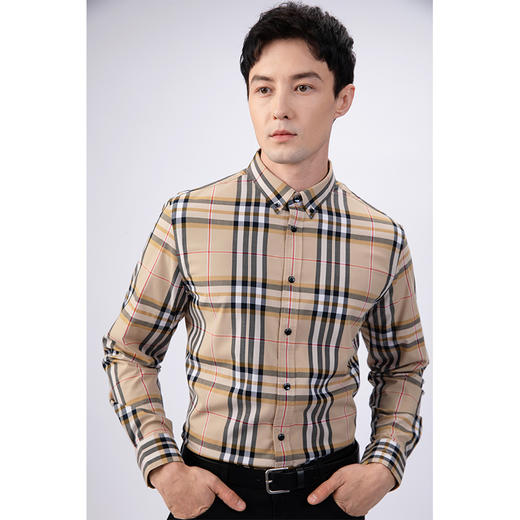 GOOD LUCK/德鲨经典流行色格纹精致舒适长袖衬衫BY21306-825 商品图2