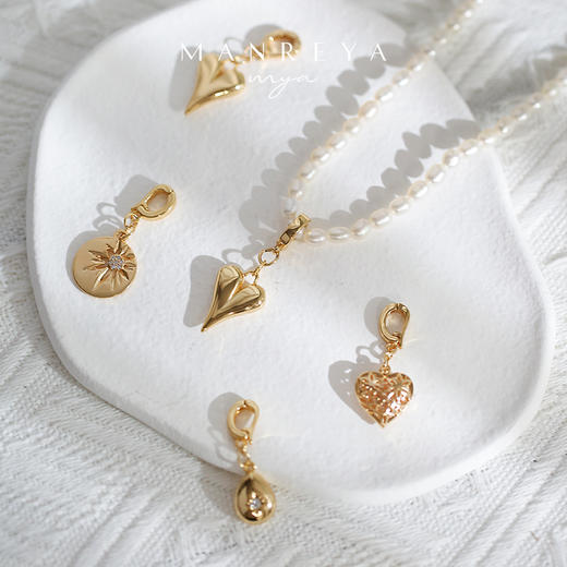 Manreya玛芮雅「爱乐之城」淡水珍珠法式复古吊坠套装项链可替换女锁骨链 商品图9