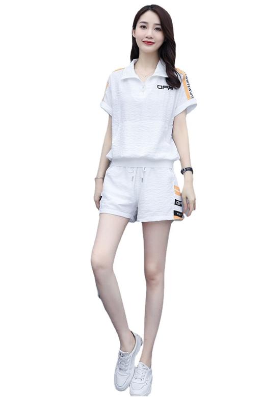 休闲套装女装2022新款韩版宽松大码时尚夏季短袖短裤运动两件套女 商品图4