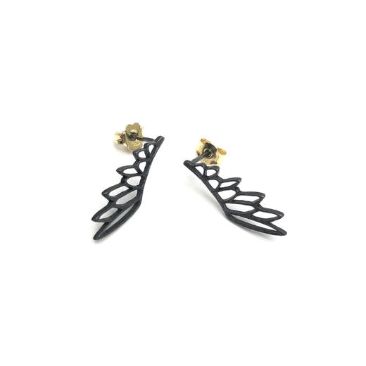 北京仓｜Kiss the Frog-Wing-翅膀 耳环（黑色）［希腊设计师］ 商品图0