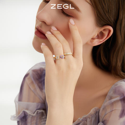 ZEGL几何戒指女设计小众高级感指环时尚个性复古开口可调节食指戒 商品图1