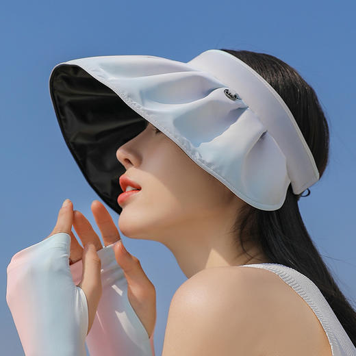 【39元2顶】渐变贝壳防晒帽，既是防晒帽又是发箍，出街百搭利器，轻便可折叠易携带 商品图5