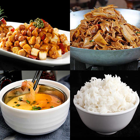 宫保鸡丁+虾仁蒸蛋+小炒野笋丝+米饭(套餐) 商品图0