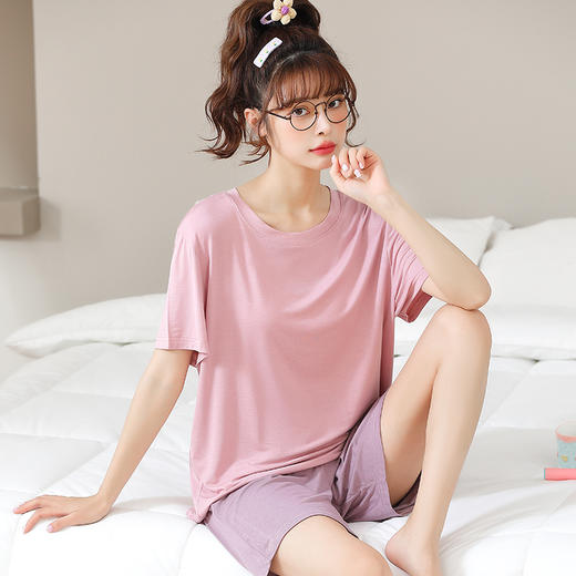 C22213七个萄子情侣撞色家居服：慵懒舒适，男女同款 商品图1