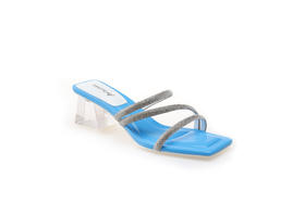 豪麟名鞋奥莱迪嘉女鞋织物凉拖DJMPA21WL017蓝色  原价2660元