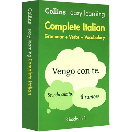 Collins 意英双语词典字典 柯林斯轻松学意大利语全书 英文原版 Collins Easy Learning Italian 语法词汇动词三合一英文版进口书 商品图1