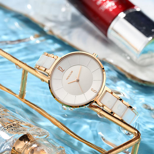 【 李彩桦代言 节日超优惠 】雷克斯轻奢小众  陶瓷女士手表  简约气质百搭  下单即送钛钢手镯 商品图5