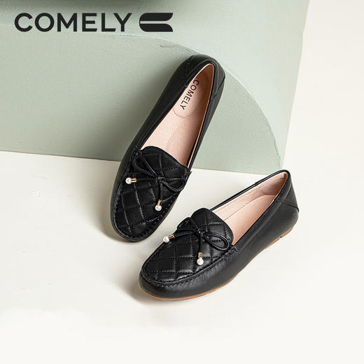 康莉软羊皮平底豆豆鞋一脚蹬KJH16322 商品图1