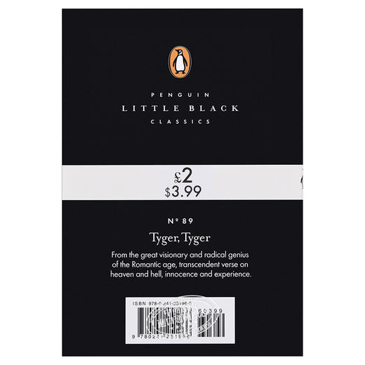 【中商原版】LBS:  89 Tyger, Tyger 英文原版 小黑书: 89 威廉·布莱克：老虎，老虎 经典名著 William Blake 商品图1