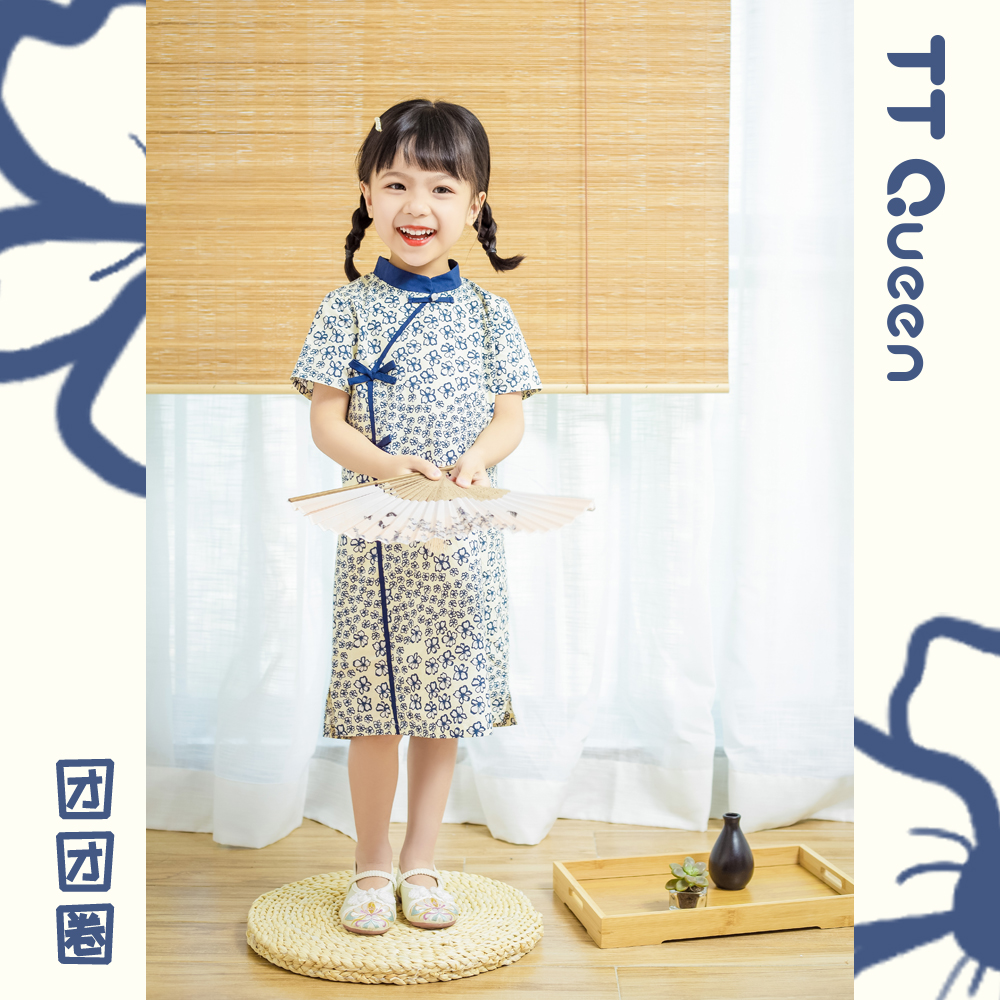 团团圈夏日长旗袍