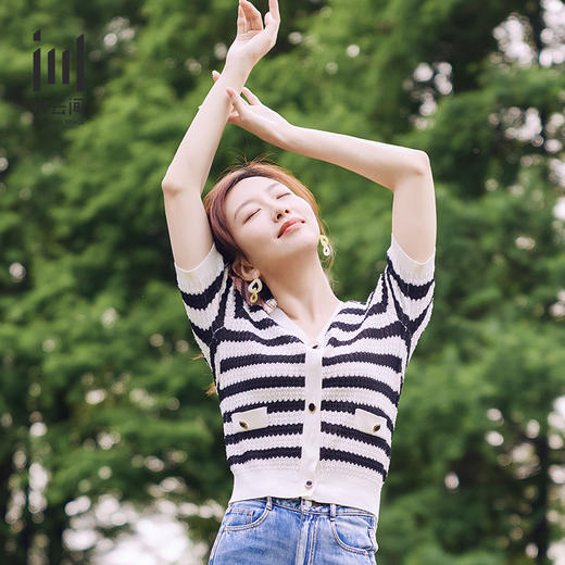 水云间22年夏商旅系列条纹开衫12220968 商品图0