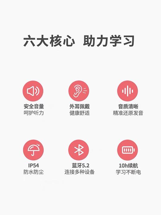 阿尔法蛋学生耳机A1|外耳佩戴不伤听力|提升专注力|稳定低耗|10小时持久续航 商品图2