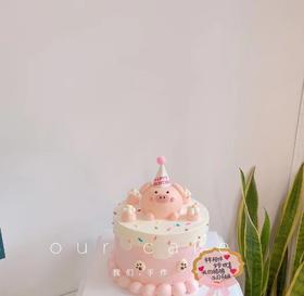 粉色立体小猪猪蛋糕-低糖处理无添加