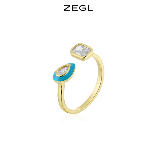 ZEGL几何戒指女设计小众高级感指环时尚个性复古开口可调节食指戒 商品图7