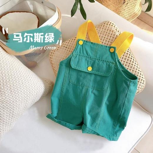 黛唯梵儿童背带裤套装男女童2022夏季洋气宝宝彩色婴儿背带短裤两件套潮 商品图3