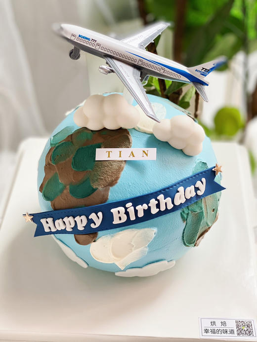 环游世界飞机模型蛋糕，部分配色或有微量改变，字母 字体随机 商品图0
