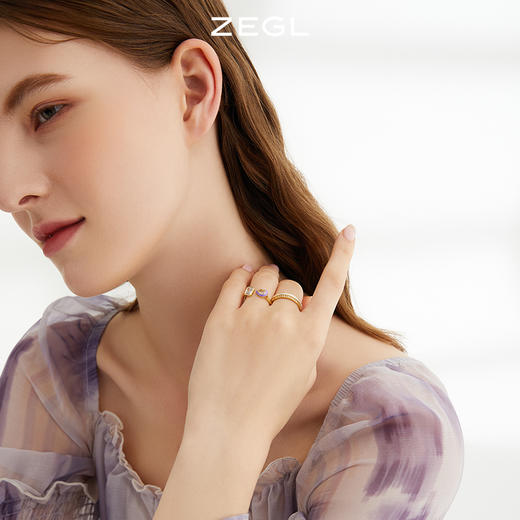 ZEGL几何戒指女设计小众高级感指环时尚个性复古开口可调节食指戒 商品图2