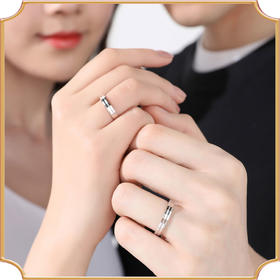 纯银戒指情侣对戒一对男女简约款对戒小众设计时尚个性潮