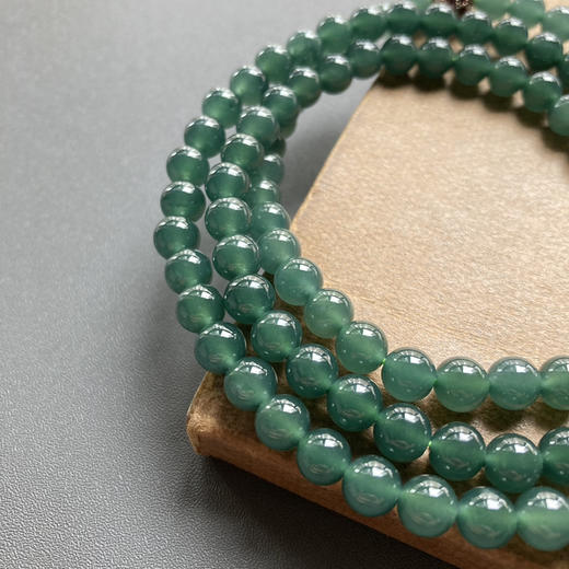 高冰种湖水绿翡翠珠串108珠 商品图3