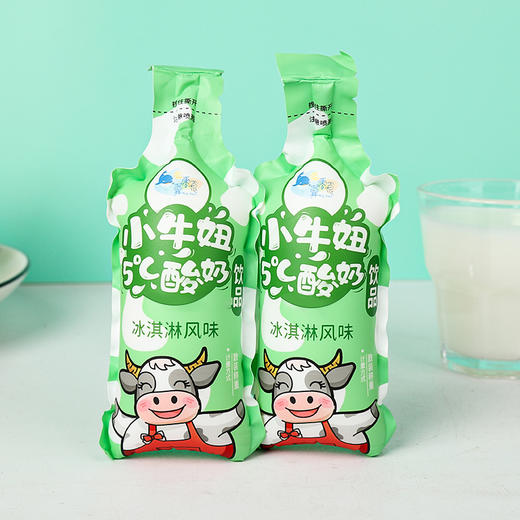 小牛妞5°C酸奶饮品原味、草莓味、芒果味、冰淇淋味100g*5袋约500g 商品图3
